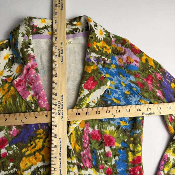 HWR Anthropologie Floral Knit Cardigan Sweater Size Medium EUC - Picture 11 of 11
